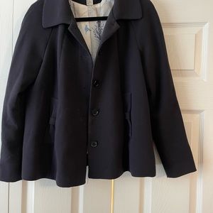Navy blue lined swing jacket